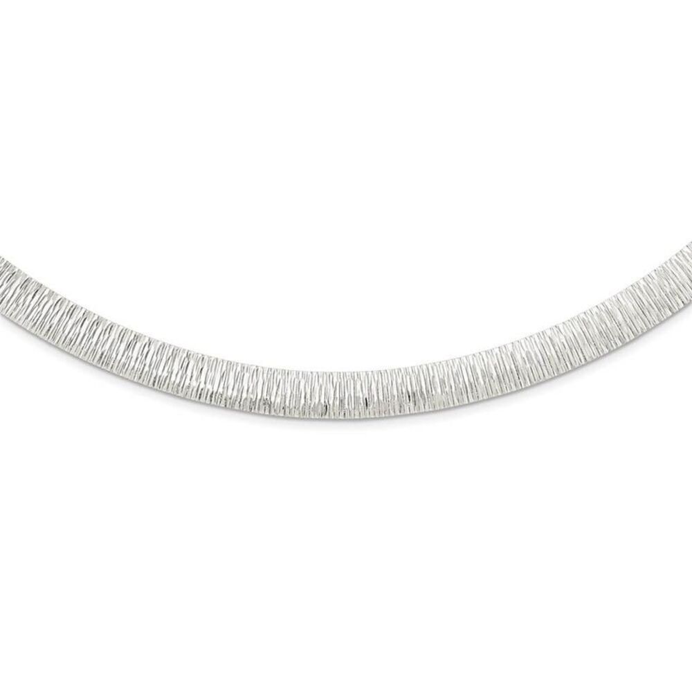 8mm Sterling Silver Diamond Cut Cubetto Chain Necklace, 17 Inch